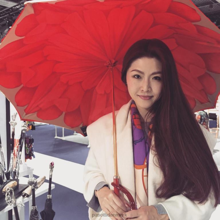 Kvinder PASOTTI 189 21065-21 a - rød dahlia paraply, dobbelt stof 824L2331