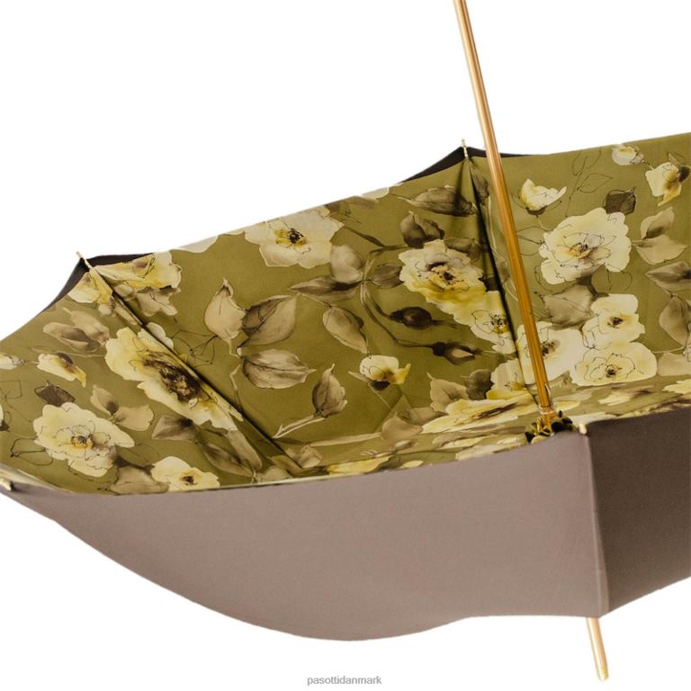 Kvinder PASOTTI 189 55975-22 p34 - khaki paraply med blomster og glimmer 824L2346