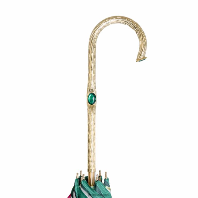 Kvinder PASOTTI 189 5g763-5 p5 - smaragdgrøn blomsterparaply 824L2325