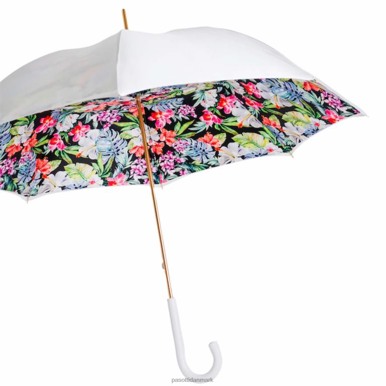 Kvinder PASOTTI 189 9l578-1 p - blomstret hvid paraply 824L2326