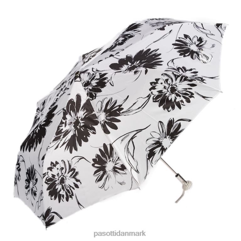 Kvinder PASOTTI 257 56799-1 a29 - sort og hvid blomstret paraply 824L2588