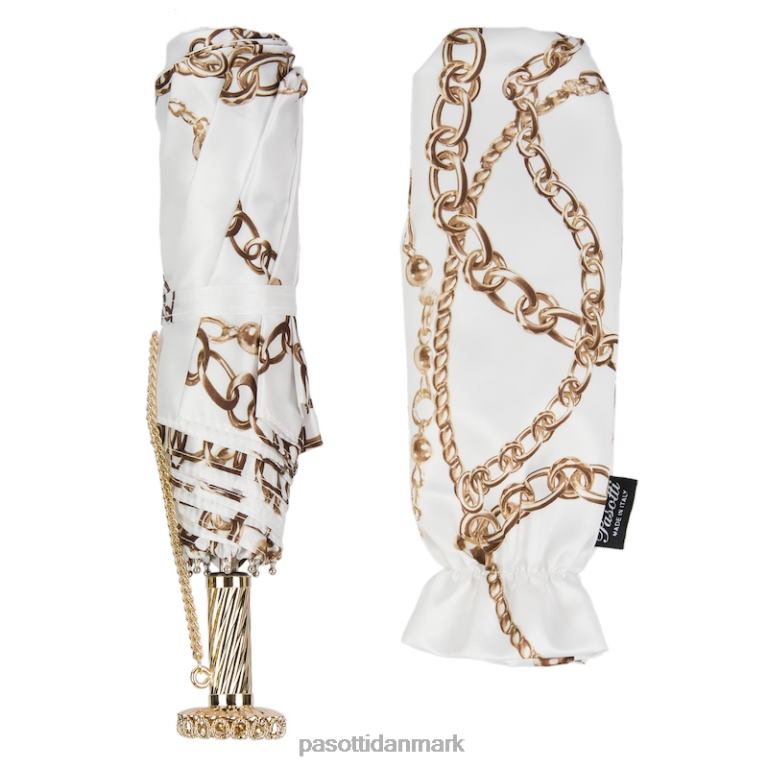 Kvinder PASOTTI 257 58002-9 s15 - kæder print hvid foldeparaply 824L2616