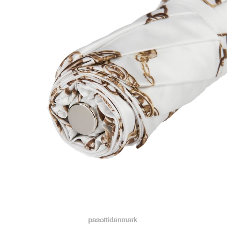 Kvinder PASOTTI 257 58002-9 s15 - kæder print hvid foldeparaply 824L2616