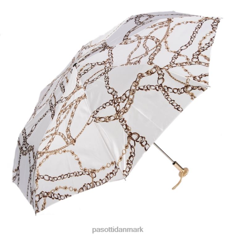 Kvinder PASOTTI 257 58002-9 s15 - kæder print hvid foldeparaply 824L2616