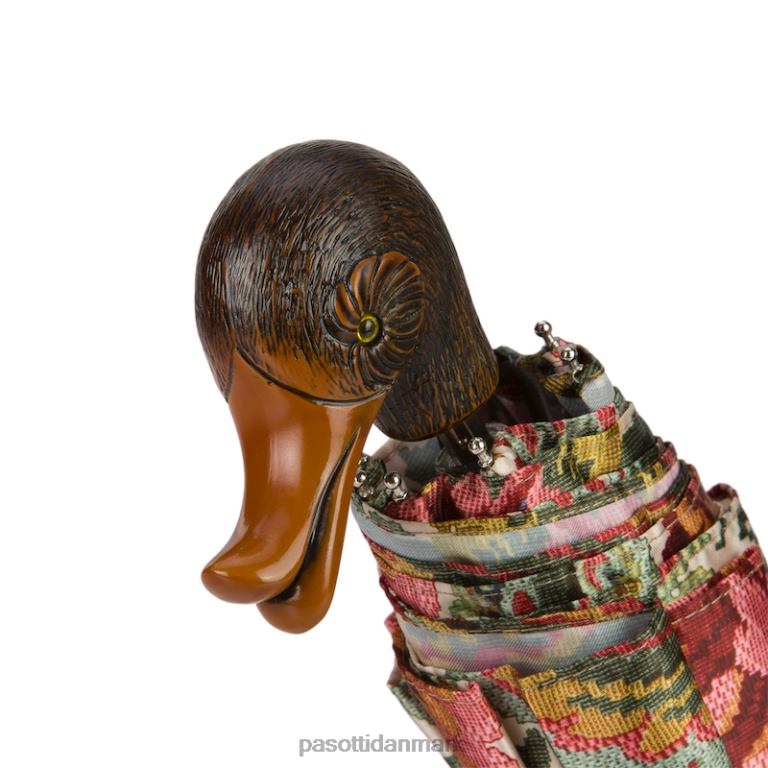 Kvinder PASOTTI 257 58112-19 103 - blomstret foldeparaply med andehåndtag 824L2608