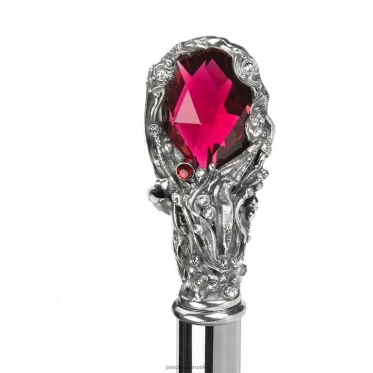 Kvinder PASOTTI 257 991 w68 - leopard foldeparaply med rød perle og krystaller 824L2582