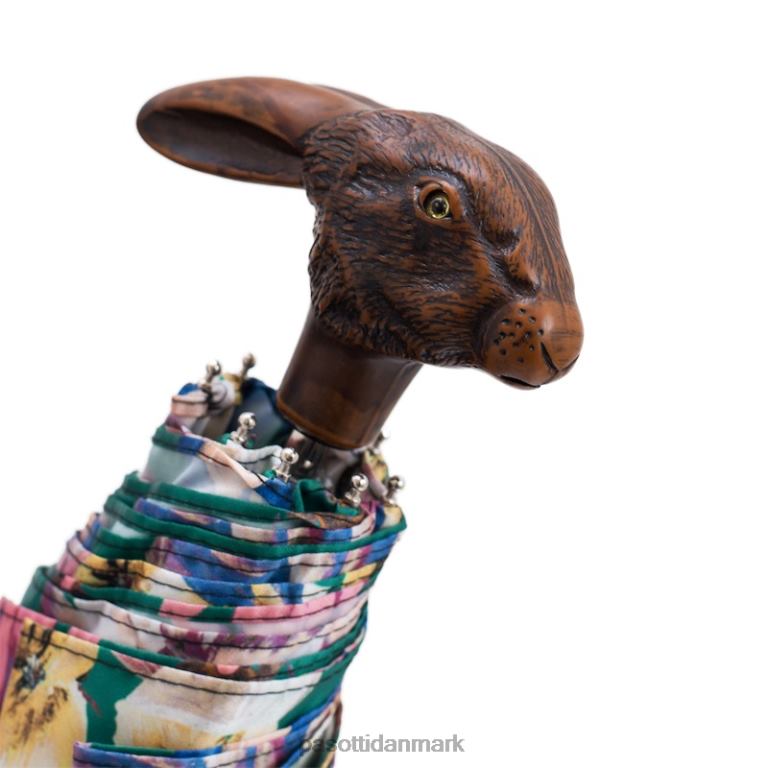 Kvinder PASOTTI 257 9a436-5 113 - foldeparaply med kaninhåndtag og blomstret print 824L2580