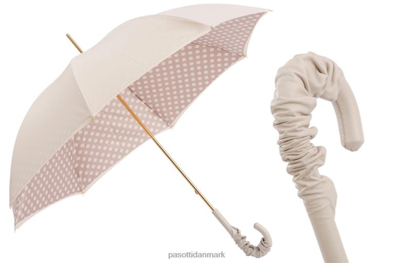 Kvinder PASOTTI 189 55874-153 a35 - elfenben paraply med prikker, dobbelt klud 824L2465