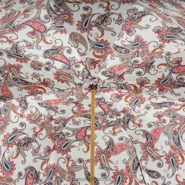 Kvinder PASOTTI 189 5f805-6 p - paisley paraply med læderhåndtag 824L2454