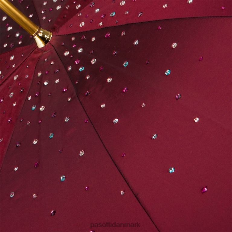 Kvinder PASOTTI 184 serge-17 u2 - bordeaux swarovski paraply, dobbelt stof 824L2552