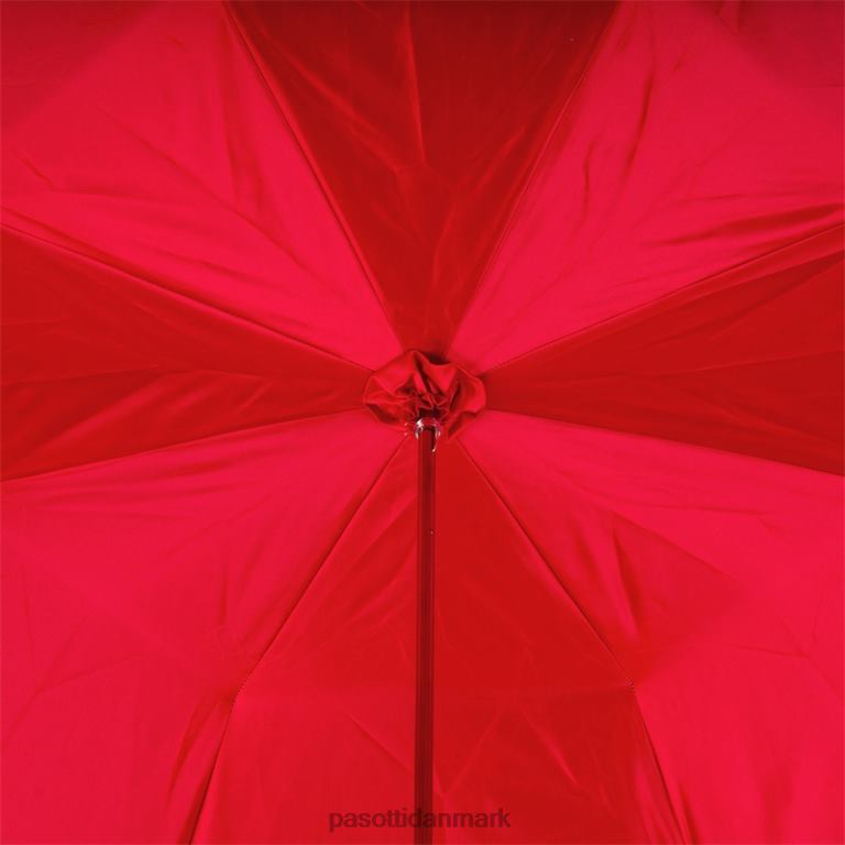 Kvinder PASOTTI 185n plat-26 plat-34 s8 - sort swarovski paraply med rødt interiør, dobbelt stof 824L2547