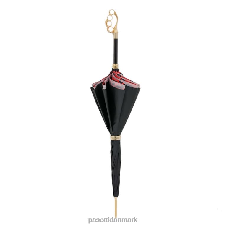 Kvinder PASOTTI 189 5a488-91 w84 - knuckleduster paraply med rødt dyreprint 824L2504