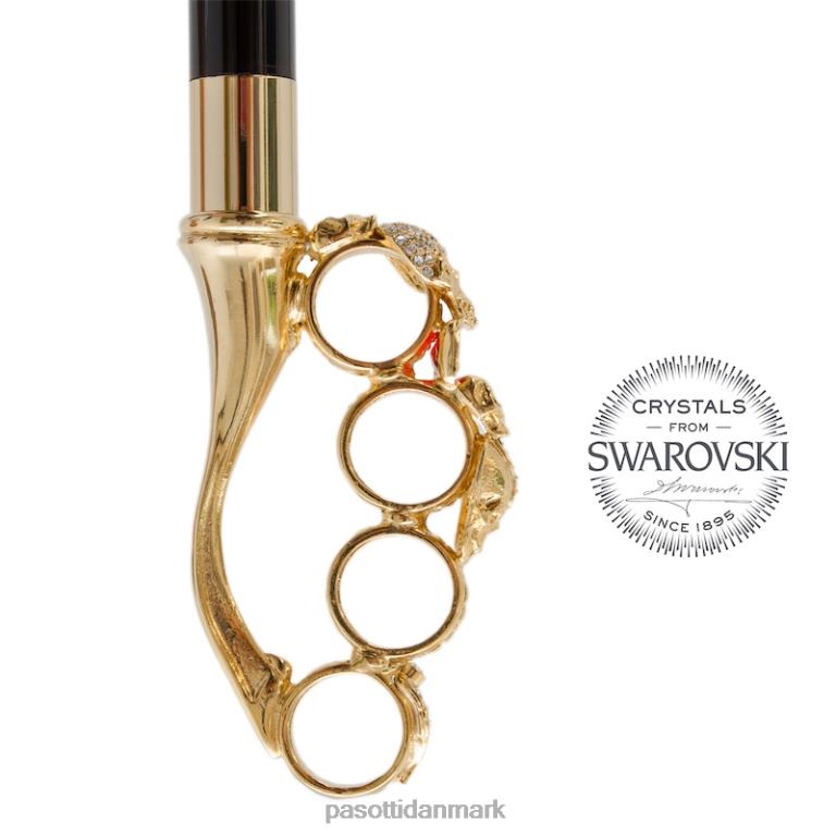 Kvinder PASOTTI 189 5a488-91 w84 - knuckleduster paraply med rødt dyreprint 824L2504