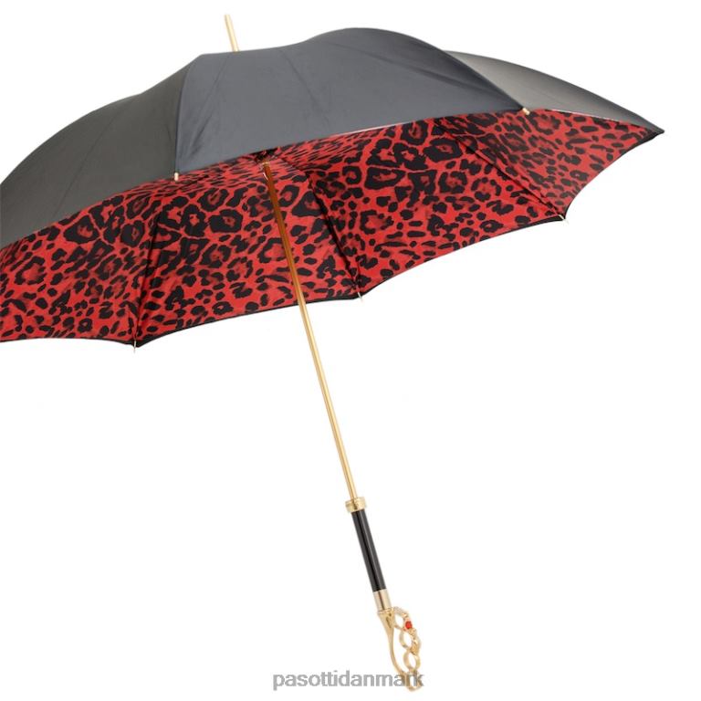 Kvinder PASOTTI 189 5a488-91 w84 - knuckleduster paraply med rødt dyreprint 824L2504