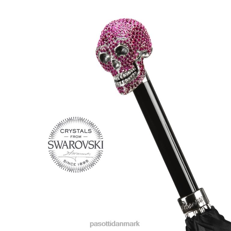 Kvinder PASOTTI 189n 50884-2 w333fu - fuchsia roser swarovski kraniet paraply 824L2551