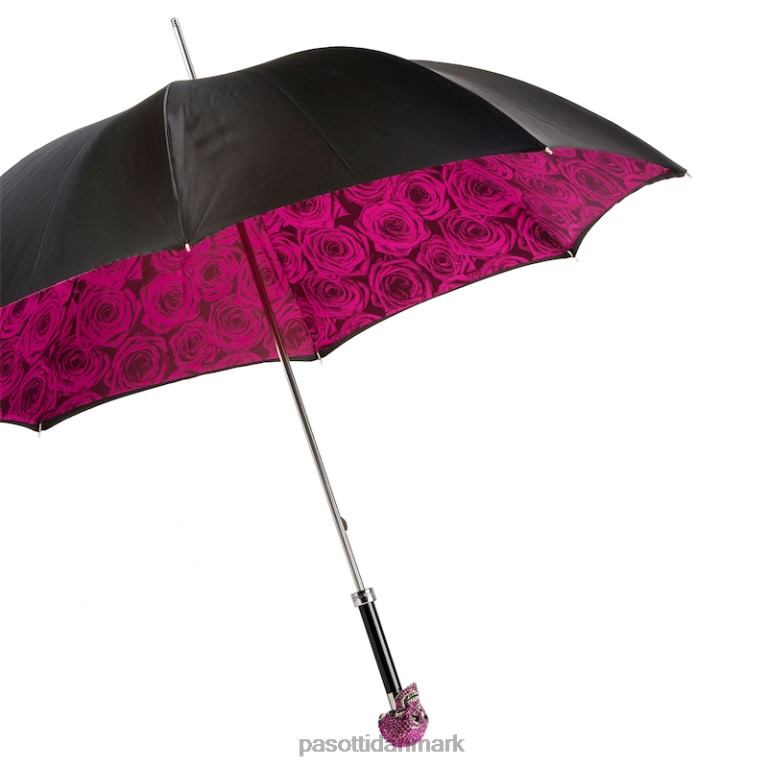 Kvinder PASOTTI 189n 50884-2 w333fu - fuchsia roser swarovski kraniet paraply 824L2551
