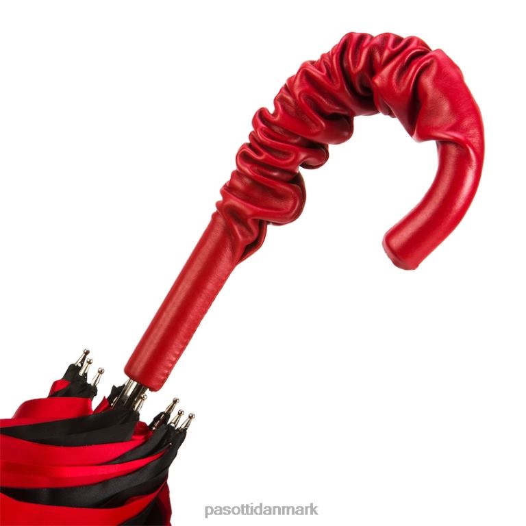 Kvinder PASOTTI 343n plat-26 plat-34 a35 - paraply i spansk følelse med påføringer af røde roser, dobbelt klud 824L2537