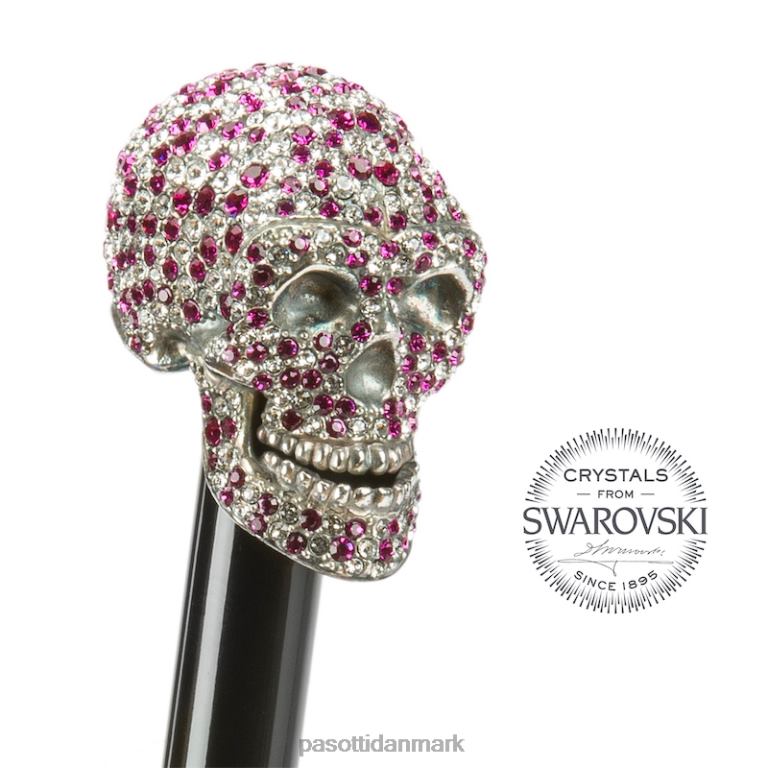 Kvinder PASOTTI 460n 21284-18 w333mix - paraply med fuchsia swarovski kranium 824L2519