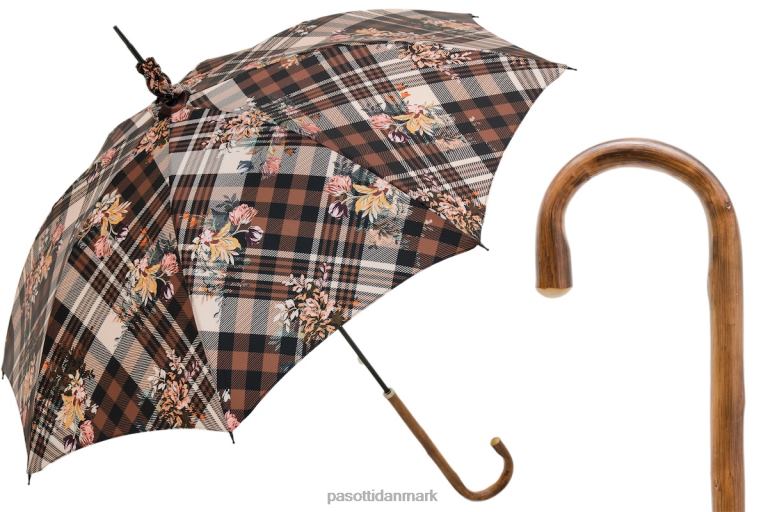 Kvinder PASOTTI 354ne 5y743-5 d26 - tartan parasol med blomster 824L2630