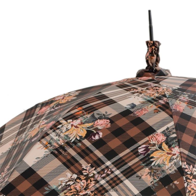 Kvinder PASOTTI 354ne 5y743-5 d26 - tartan parasol med blomster 824L2630