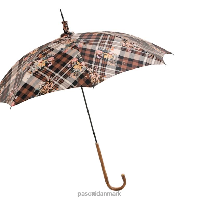 Kvinder PASOTTI 354ne 5y743-5 d26 - tartan parasol med blomster 824L2630