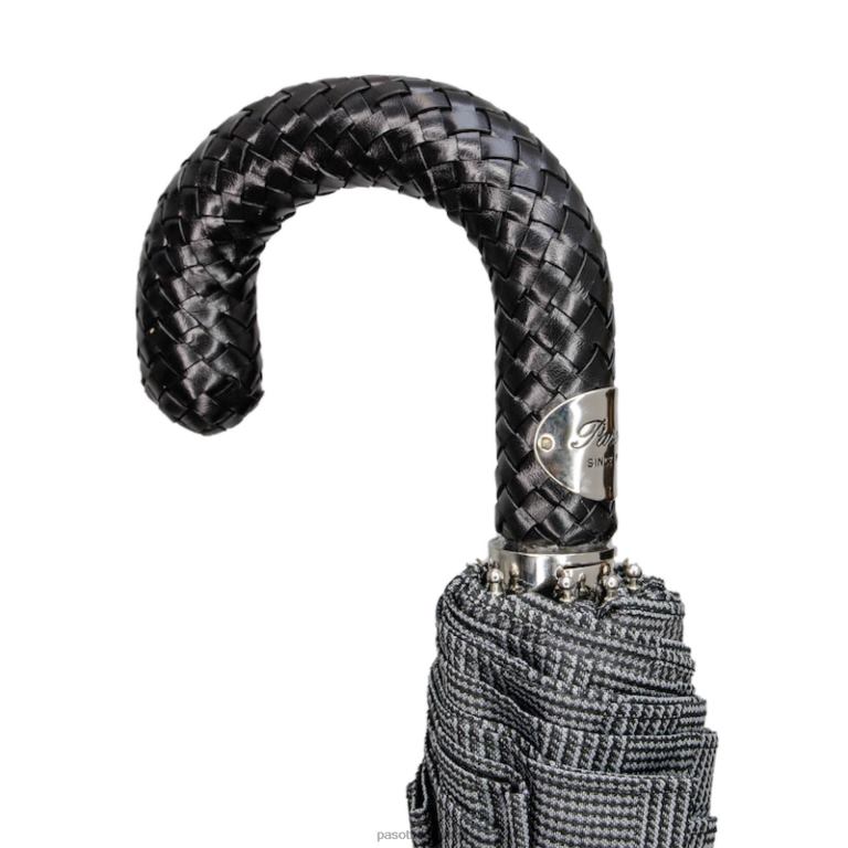 Mænd PASOTTI 64 milford-2 n37 - sammenklappelig milford paraply med flettet læderhåndtag 824L2169