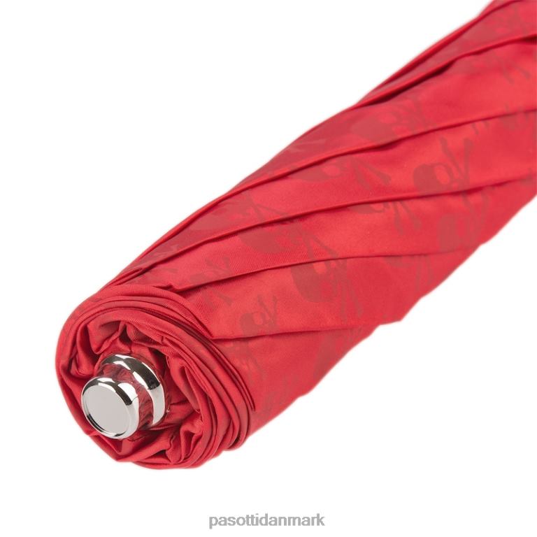 Mænd PASOTTI 64 prt w33ne - rød foldeparaply med sort kraniehåndtag 824L2167