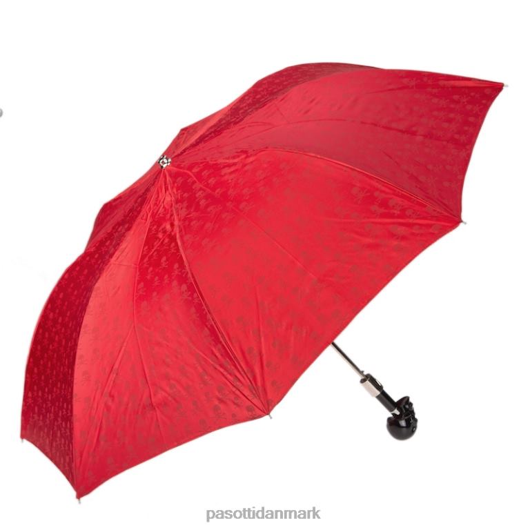 Mænd PASOTTI 64 prt w33ne - rød foldeparaply med sort kraniehåndtag 824L2167