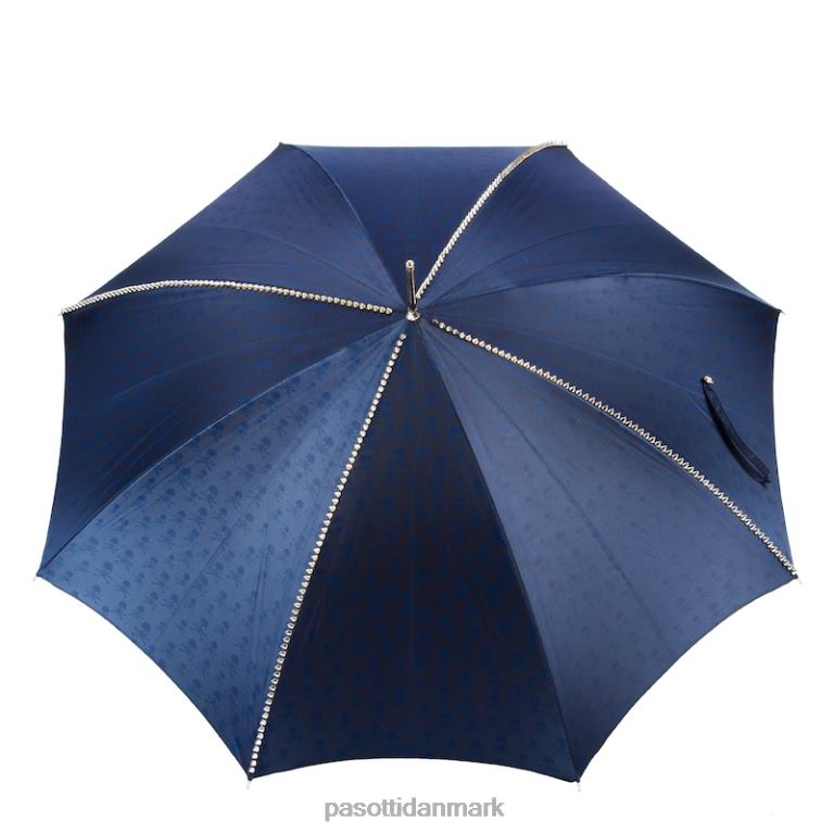 Mænd PASOTTI 416nt pbt w33pb - marineblå paraply med nitter og sølvkraniehåndtag 824L252