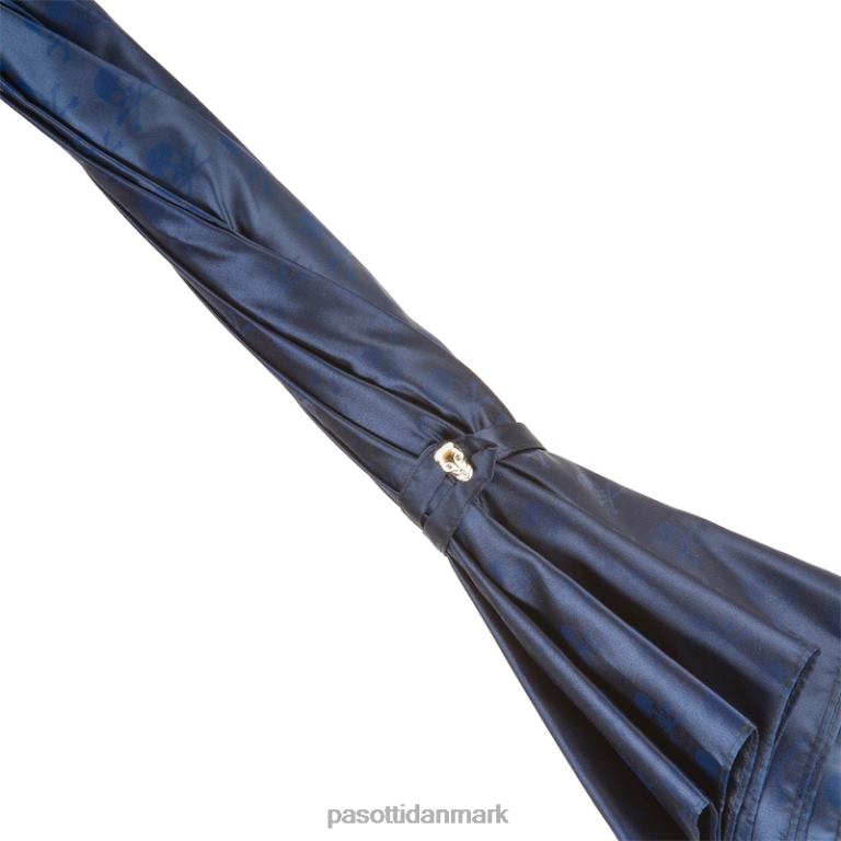 Mænd PASOTTI 416nt pbt w33pb - marineblå paraply med nitter og sølvkraniehåndtag 824L252