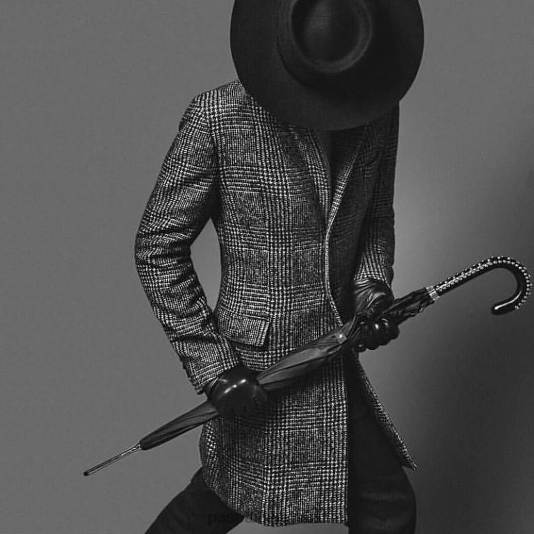 Mænd PASOTTI 478 6277-1 h20u - designer paraply med nitter 824L241