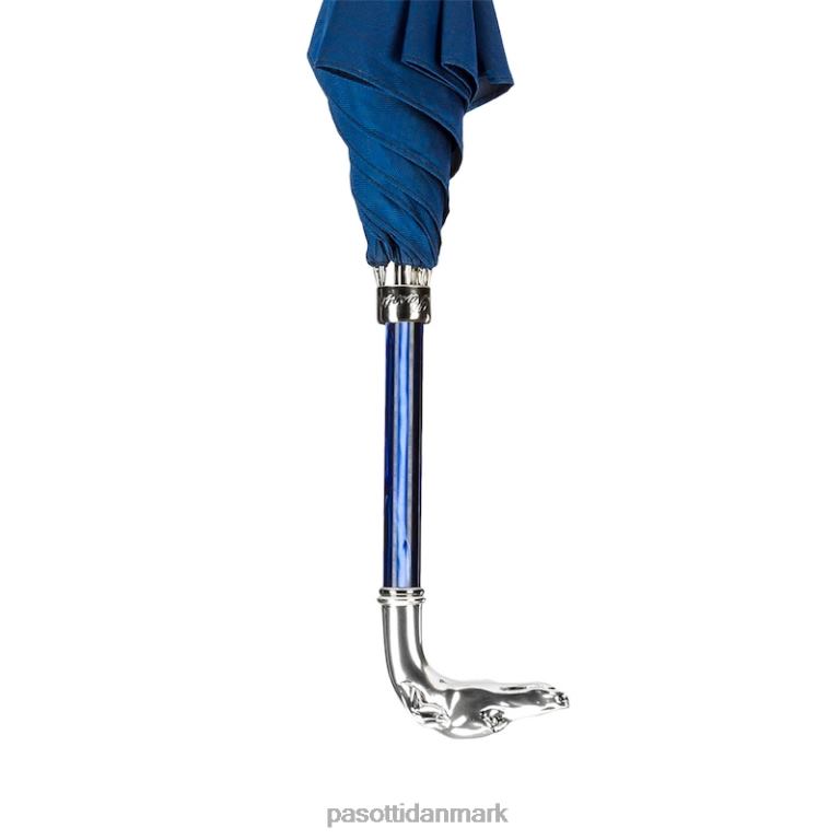 Mænd PASOTTI 478 oxf-8 w39pb - blå paraply, sølv greyhound håndtag 824L280
