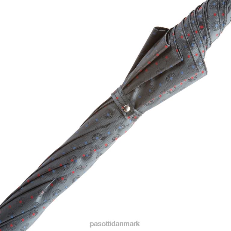 Mænd PASOTTI 142 51404-5 p - paraply med rødt læderhåndtag 824L2110