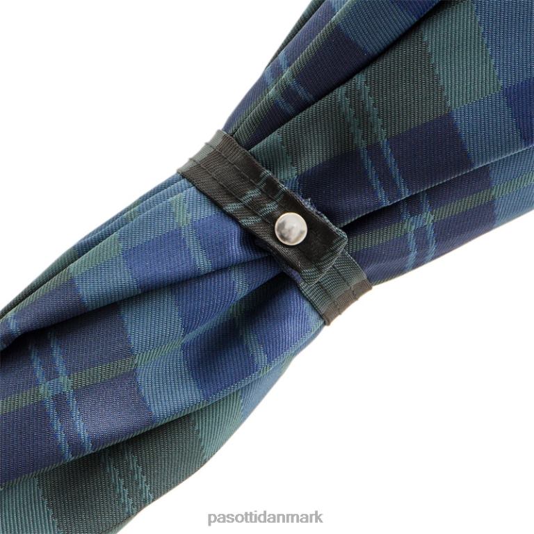 Mænd PASOTTI 142 celtic-8 k - blå ternet paraply med træhåndtag 824L2114