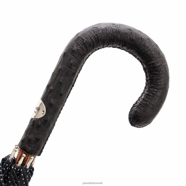 Mænd PASOTTI 142 pto cn1 s - paraply punto bianco, strudslæderhåndtag 824L2108