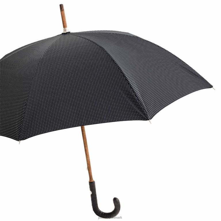 Mænd PASOTTI 142 pto cn1 s - paraply punto bianco, strudslæderhåndtag 824L2108