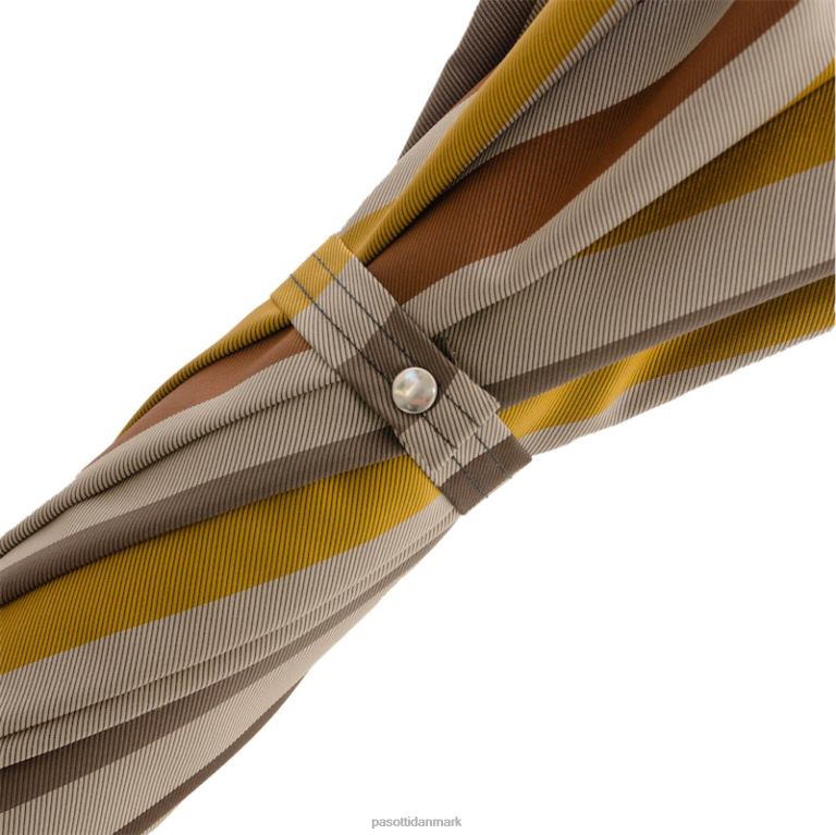 Mænd PASOTTI 142 venez-4 s - stribet paraply med håndtag af strudslæder 824L297