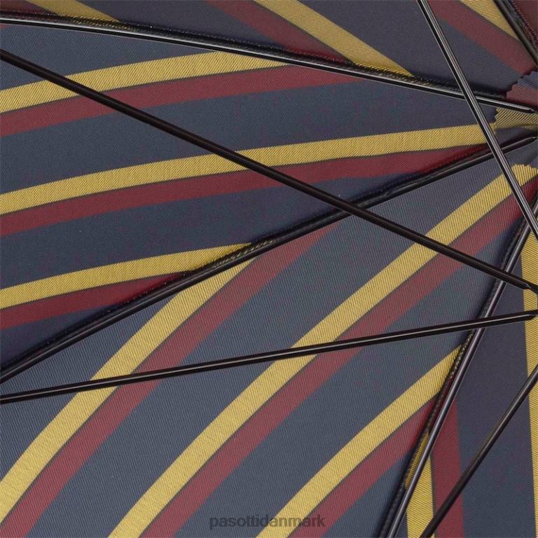 Mænd PASOTTI 145 alfred-1 c - stor stribet paraply, kastanjehåndtag 824L2130