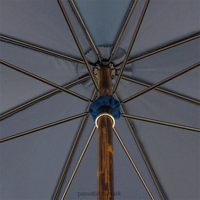 Mænd PASOTTI 476f oxf-14 g - navy paraply med gorse wood håndtag 824L2103