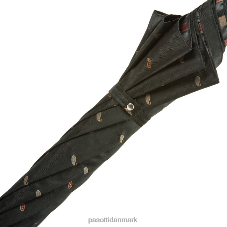 Mænd PASOTTI 478 5880-1 pu - håndværksmæssig italiensk paraply med læderhåndtag 824L2129