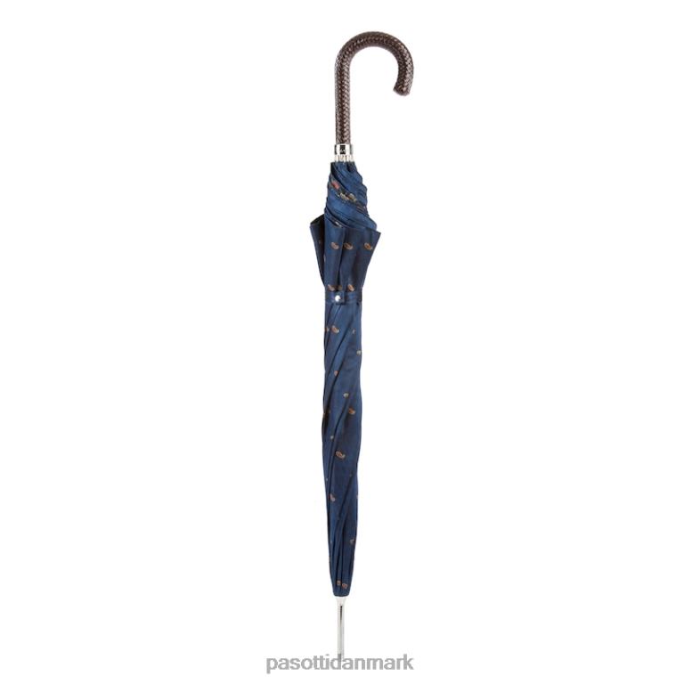 Mænd PASOTTI 478 5880-3 n37 - klassisk paraply med flettet læderhåndtag 824L2137