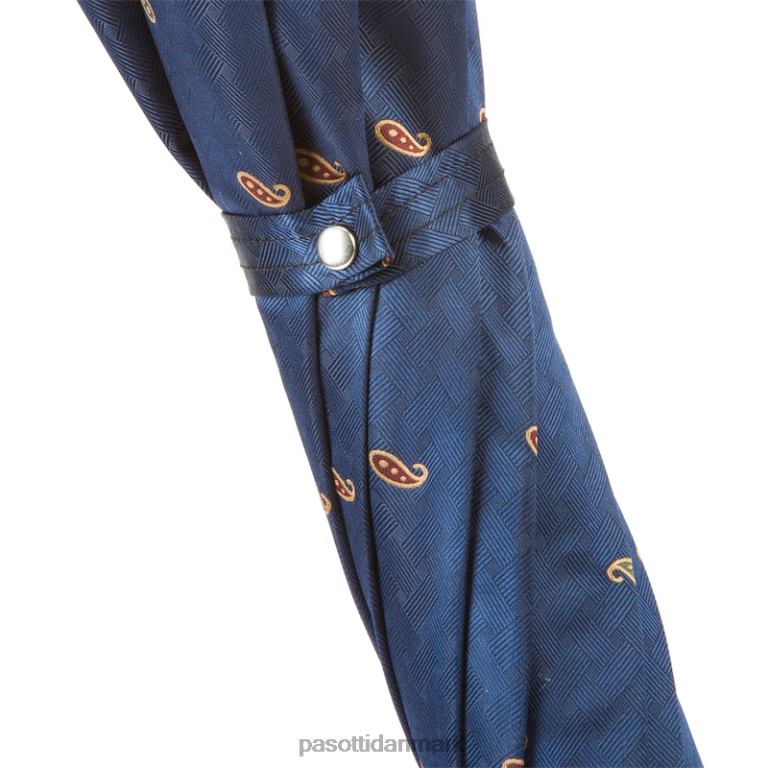 Mænd PASOTTI 478 5880-3 n37 - klassisk paraply med flettet læderhåndtag 824L2137