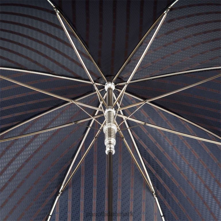 Mænd PASOTTI 478 6279-3 n36 - paraply med navy læderhåndtag 824L2154