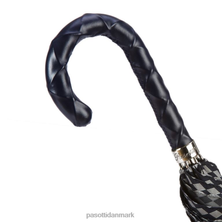 Mænd PASOTTI 478 atene-7 n48 - paraply med snoet læderhåndtag 824L2111