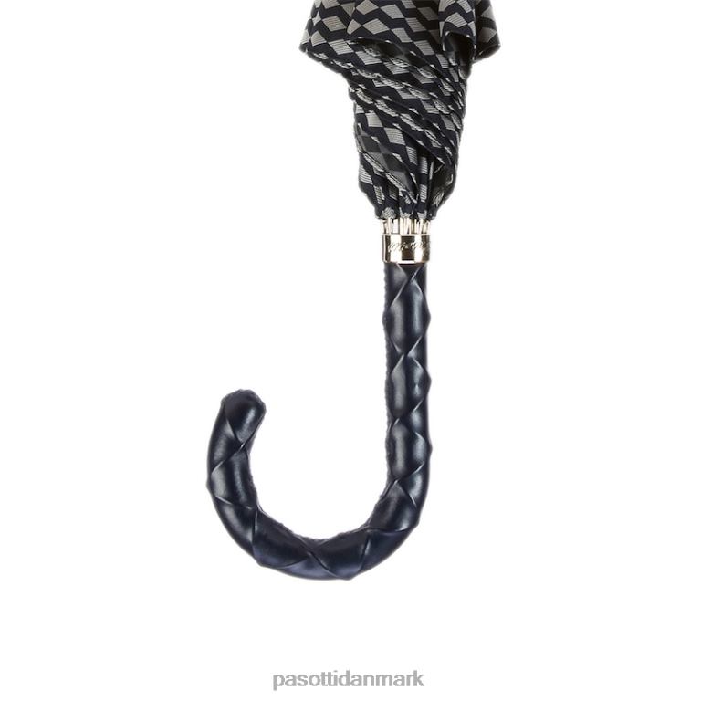 Mænd PASOTTI 478 atene-7 n48 - paraply med snoet læderhåndtag 824L2111