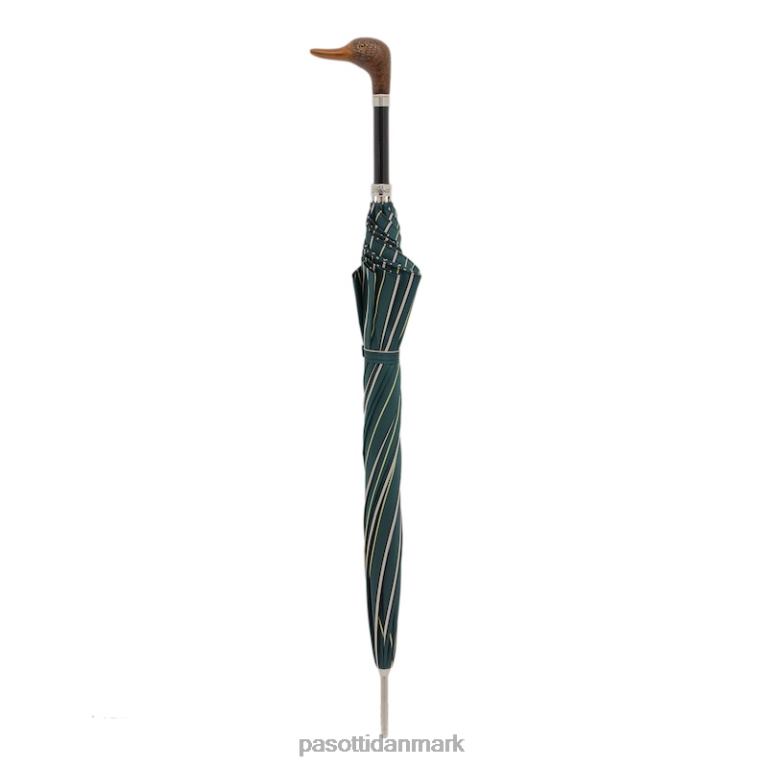 Mænd PASOTTI 478 bruce-5 114 - stribet paraply med andehåndtag 824L2132