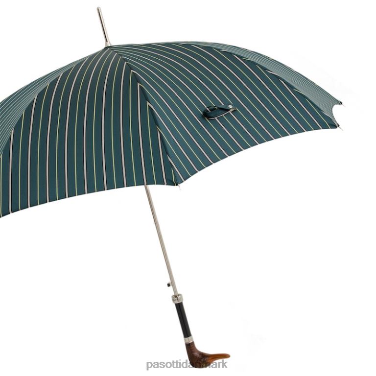 Mænd PASOTTI 478 bruce-5 114 - stribet paraply med andehåndtag 824L2132