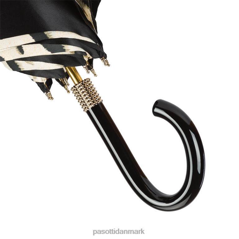 unisex PASOTTI 189 1409-29 b17 - sort tiger paraply, dobbelt stof 824L2411