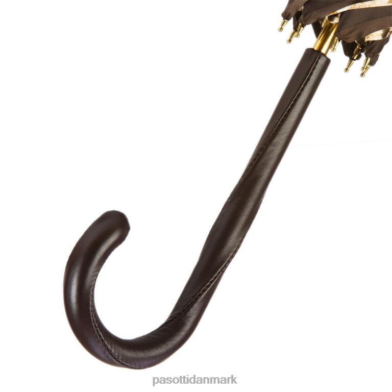 unisex PASOTTI 189 1409-61 z16 - brun paraply med tigerstribet inderside, dobbelt stof 824L2421