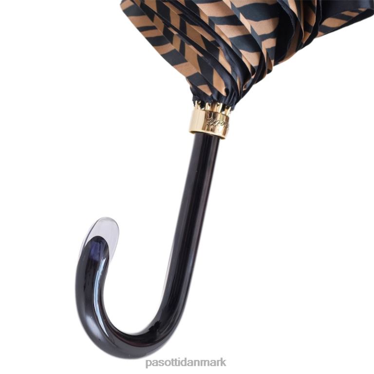 unisex PASOTTI 189 21028-11 g15 - brun paraply med zebraprint 824L2432